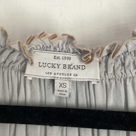 Lucky Brand Boho Embroidered Popover Blouse XS - Picture 4 of 8